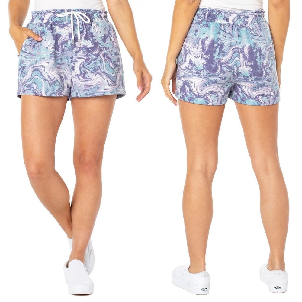Celebrity Pink Women's Printed Fleece Short Purple Swirl Size XXXL